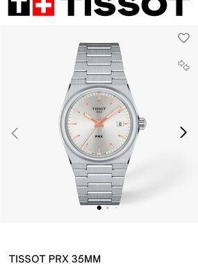 Tissot PRX Men's Silver Watch with Rose Gold Accents